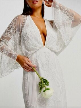 ASOS EDITION Aria kimono sleeve beaded wedding dress with 10